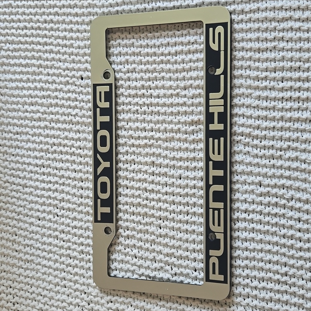 Toyota of Puente Hills Plastic License Plate Frame, Silver, Collectible